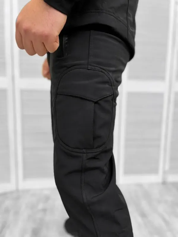 Демисезонный тактический костюм SOFT-SHELL EAGLE черный