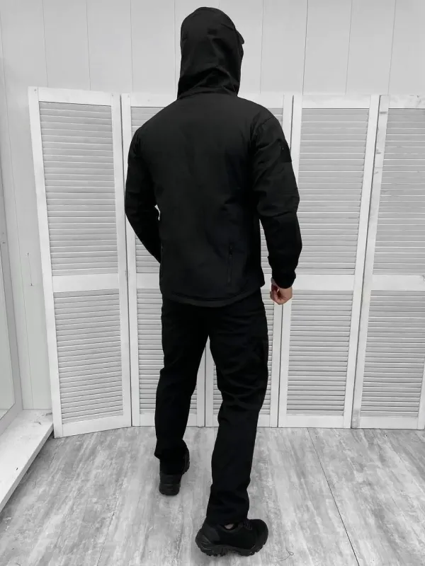 Демисезонный тактический костюм SOFT-SHELL EAGLE черный