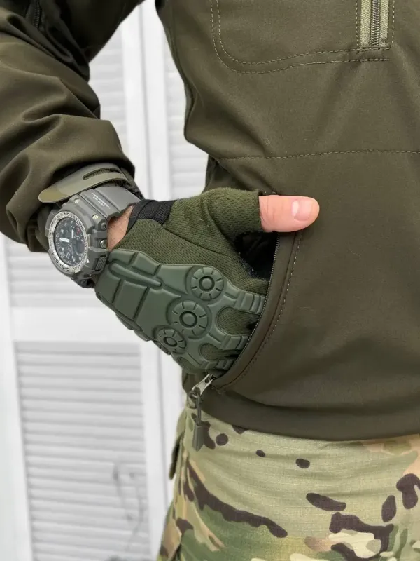 Демисезонная тактическая куртка SOFT-SHELL Tactique олива