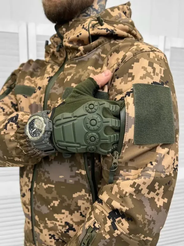 Выбор ВСУ Армейская демисезонная тактическая куртка SOFT-SHELL пиксель