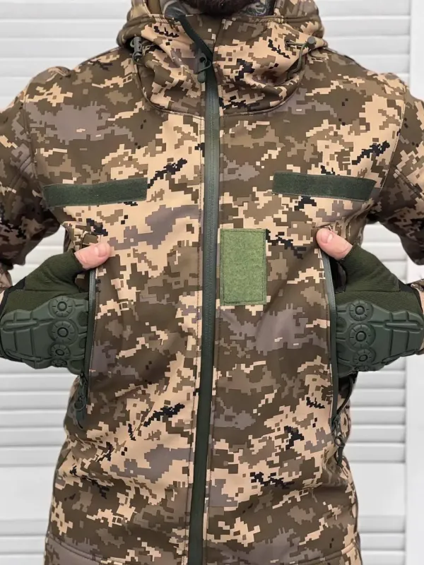 Выбор ВСУ Армейская демисезонная тактическая куртка SOFT-SHELL пиксель