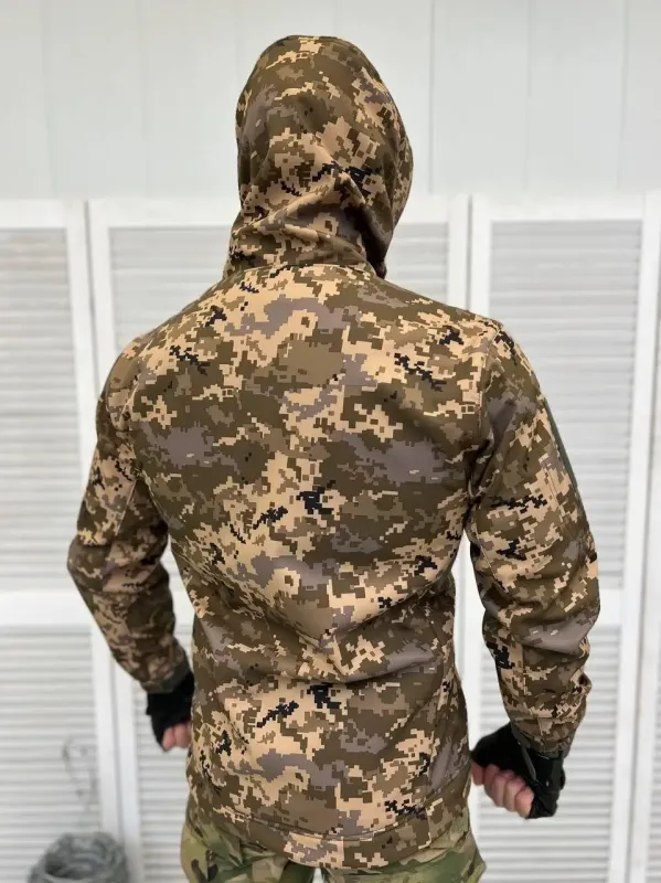 Выбор ВСУ Армейская демисезонная тактическая куртка SOFT-SHELL пиксель