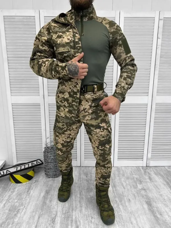 Военный костюм тройка летний Убакс+штаны+китель Пиксель (Revival)