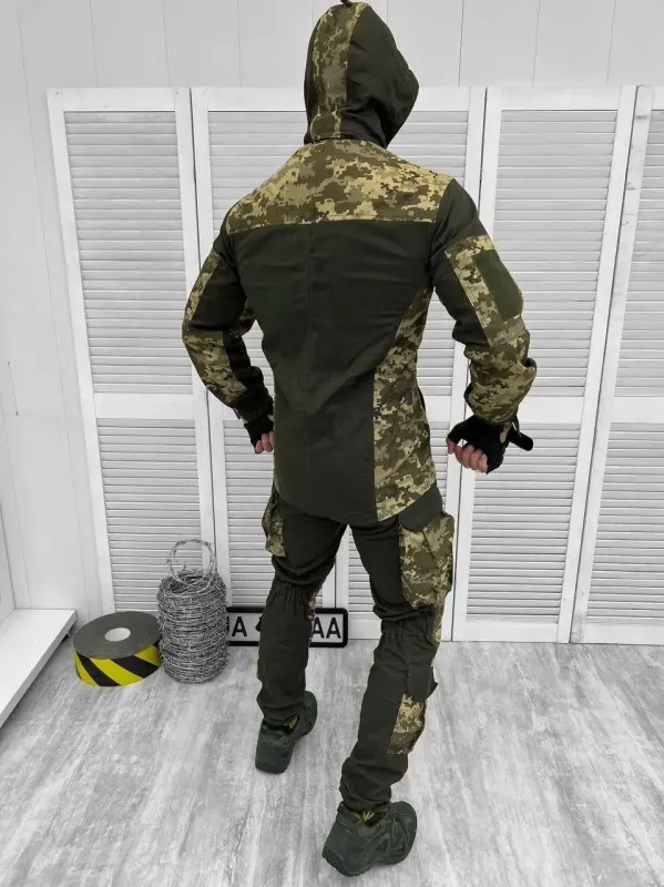 Тактический Костюм горка Пиксель-Олива (Саржа) (Control)