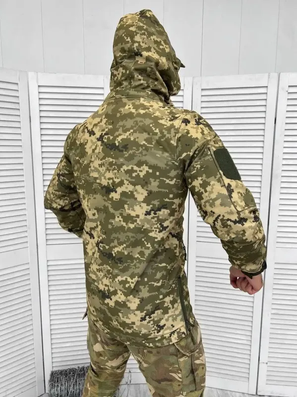 Осенняя тактическая куртка SOFT-SHELL пиксель (SQUAD)