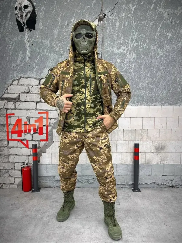 Военный Костюм Пиксель 4в1 (софт-шелл)