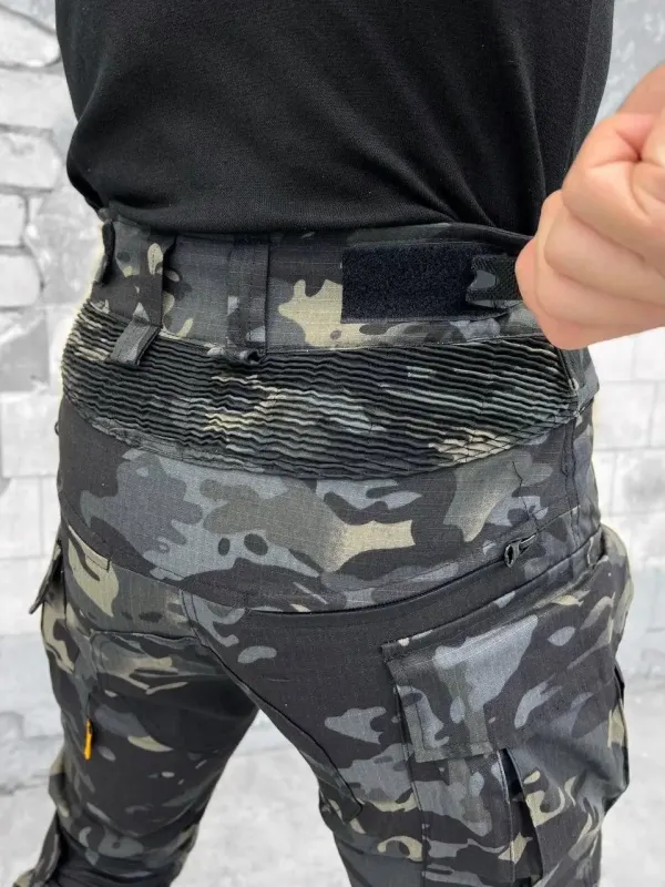 Военные штаны с наколенниками (Black) G3 (Мультикам)