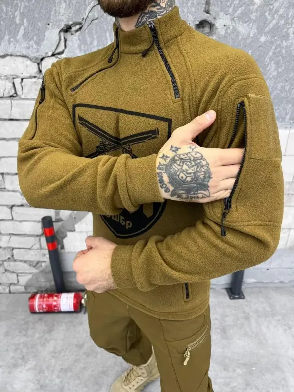 Тактическая флисовая кофта койот (92 ОШБр)