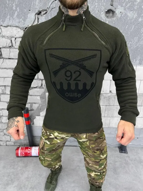 Тактическая флисовая кофта Олива (92 ОШБр)