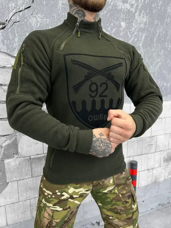 Тактическая флисовая кофта Олива (92 ОШБр)