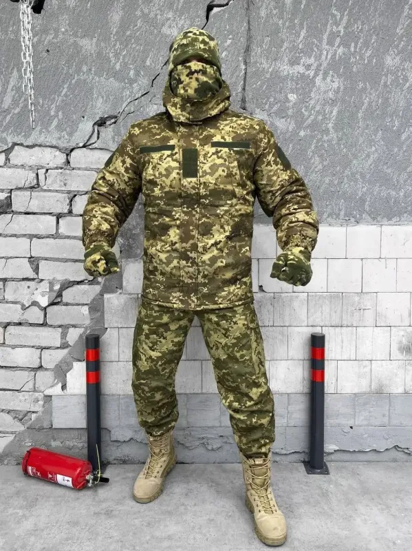 Армейский Костюм зимний Пиксель 5в1 (на флисе)
