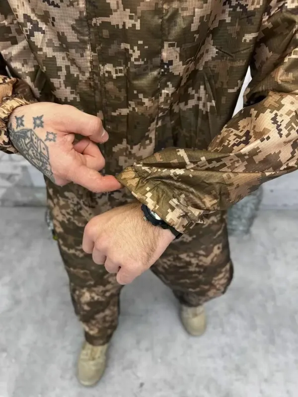 Военный маскировочный костюм дождевик (Пиксель) GEN2