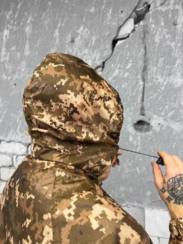 Военный маскировочный костюм дождевик (Пиксель) 2GEN