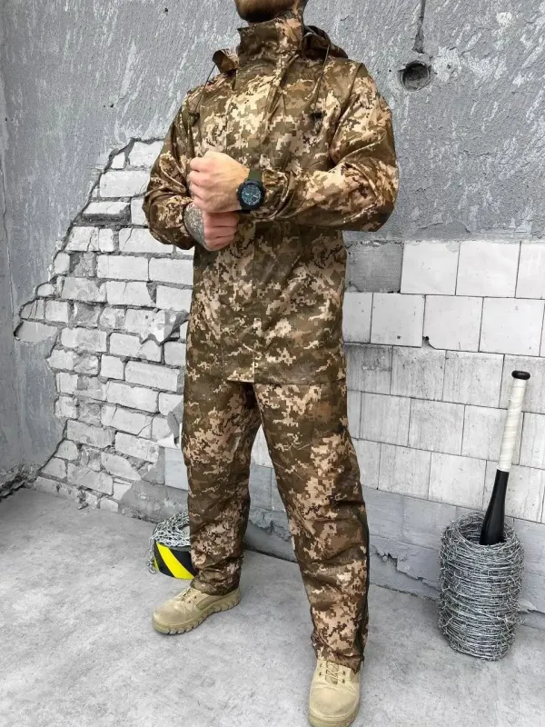 Военный маскировочный костюм дождевик (Пиксель) 2GEN