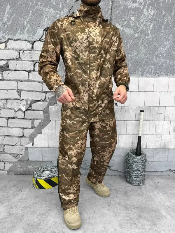Военный маскировочный костюм дождевик (Пиксель) GEN2