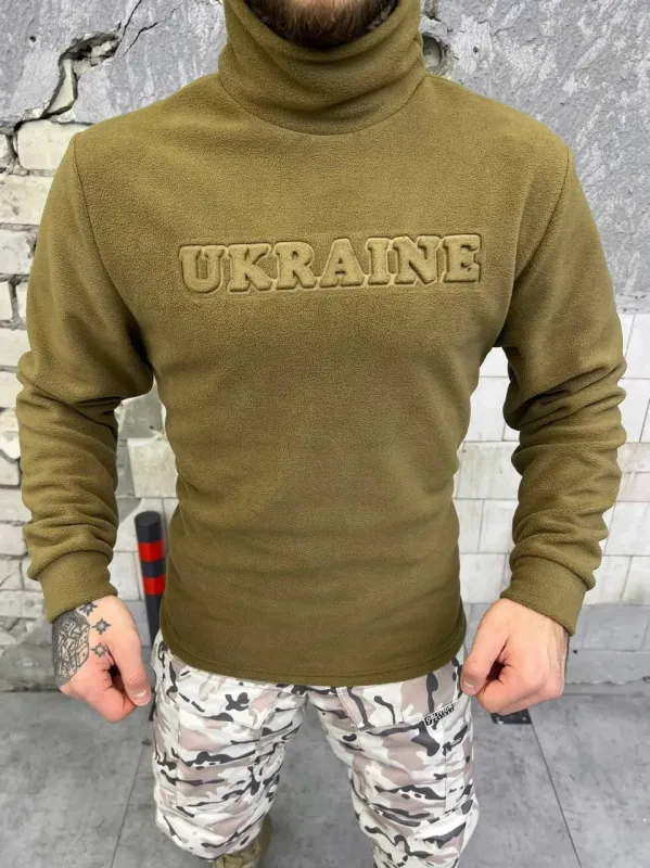 Тактическая флисовая кофта Ukraine coyot up soft ВТ6502(KO 6 - 02)