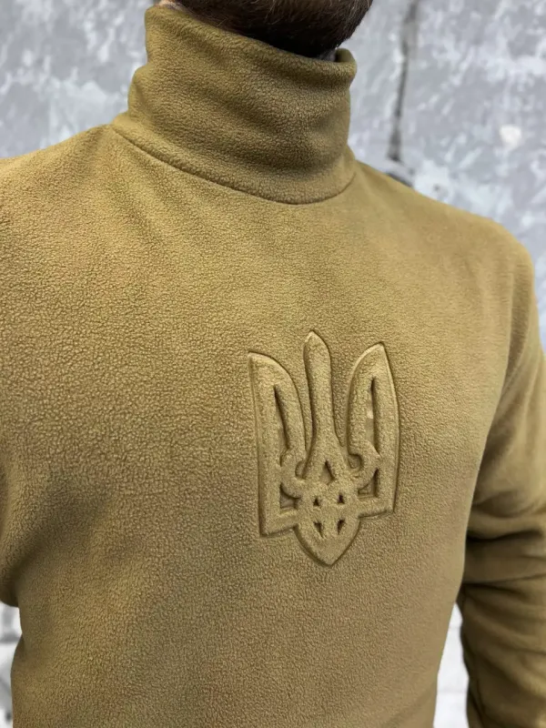 Тактическая флисовая кофта с Гербом койот ВТ783(KO 2 - 01)