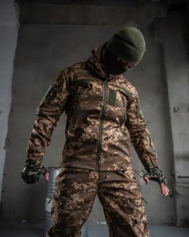 Выбор ВСУ Тактический костюм софтшел пиксель aura ВТ0478(40 - 02)
