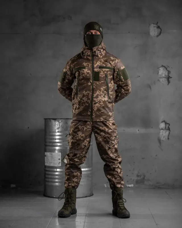 Выбор ВСУ Тактический костюм софтшел пиксель aura ВТ0478(40 - 02)