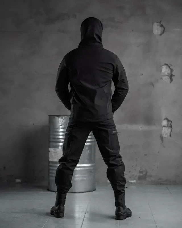 Тактический костюм SoftShell Police black ВТ7623(12 - 02)