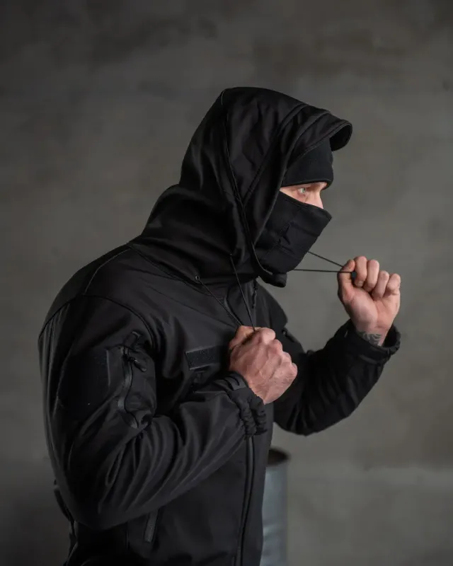 Тактический костюм SoftShell Police black ВТ7623(12 - 02)