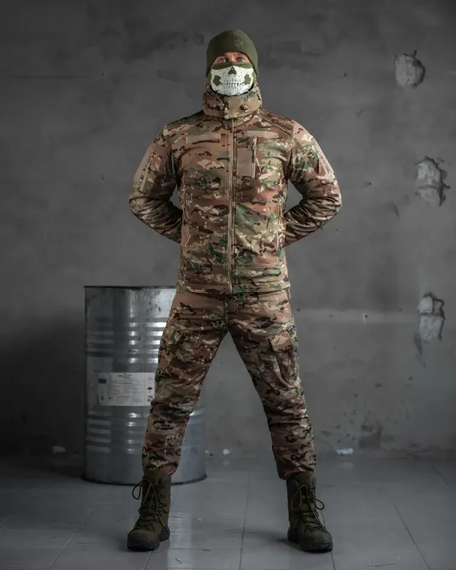 Зимний тактический костюм софтшел Single Sword Jumper (двойной флис) (16-02)