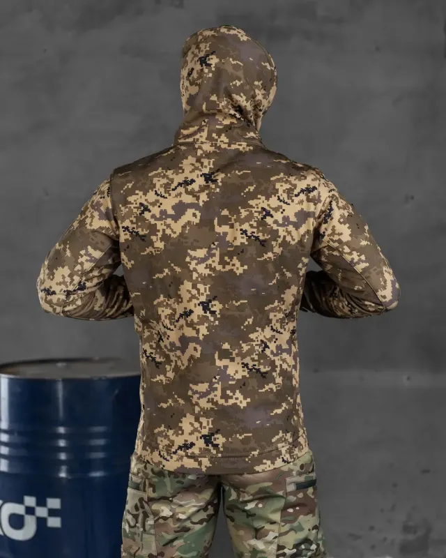 Военная демисезонная куртка SOFT-SHELL Пиксель (Корд)