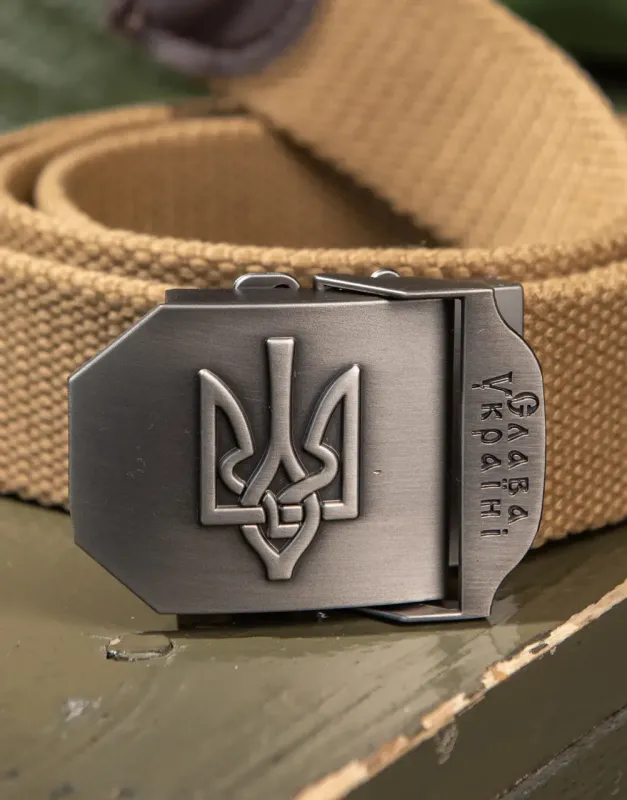 Выбор ВСУ Ремень тактический "Слава Украине Тризуб" (Койот) пояс ВСУ, нацгвардии