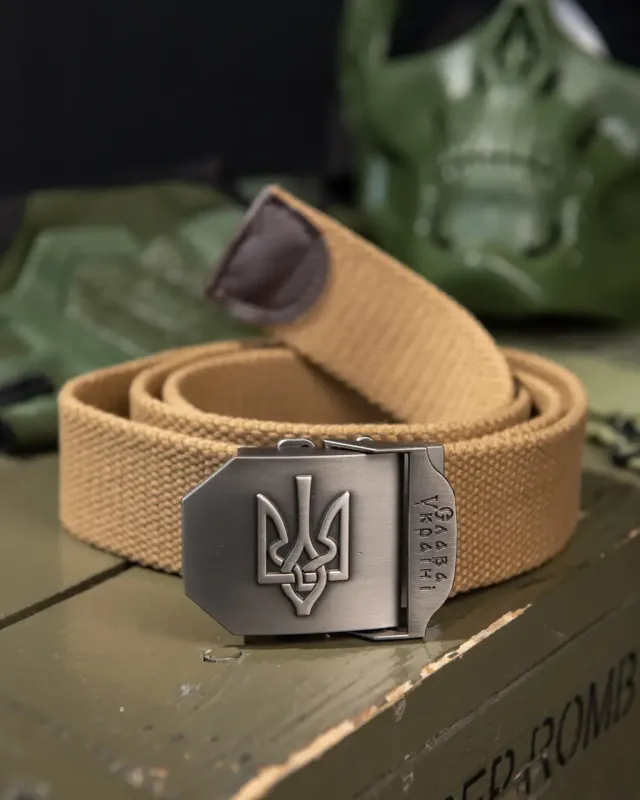 Выбор ВСУ Ремень тактический "Слава Украине Тризуб" (Койот) пояс ВСУ, нацгвардии