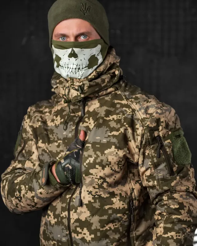 Зимний тактический костюм софтшел пиксель Jumper (двухфлис)(2 - 03)