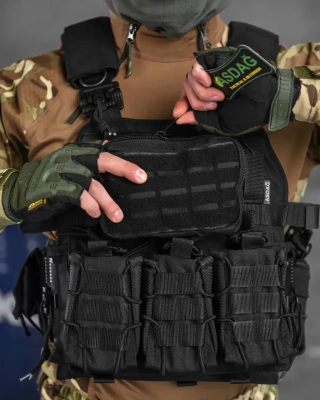 Тактическая плитоноска с четырьмя точками быстрого сброса Asdag black ВТ6796(9 - 01)