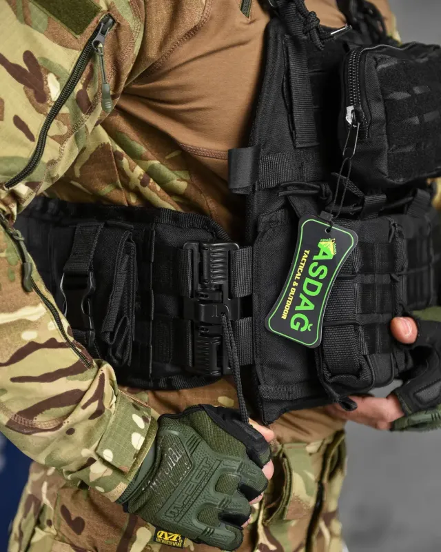 Тактическая плитоноска с четырьмя точками быстрого сброса Asdag black ВТ6796(9 - 01)
