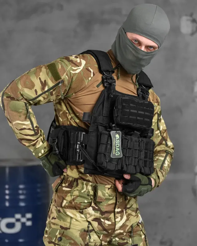 Тактическая плитоноска с четырьмя точками быстрого сброса Asdag black ВТ6796(9 - 01)