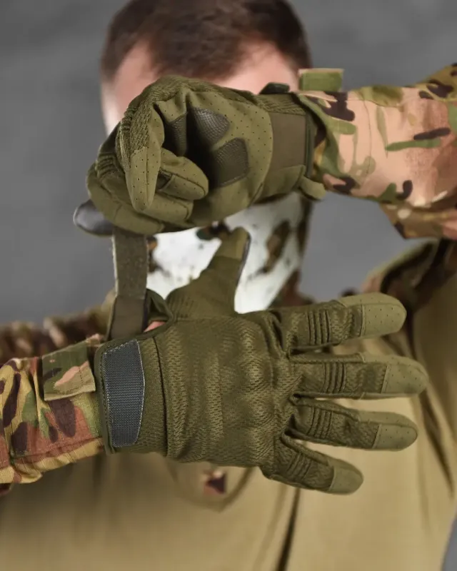 Военные перчатки тактические закрытые "Kalaud" (Олива)