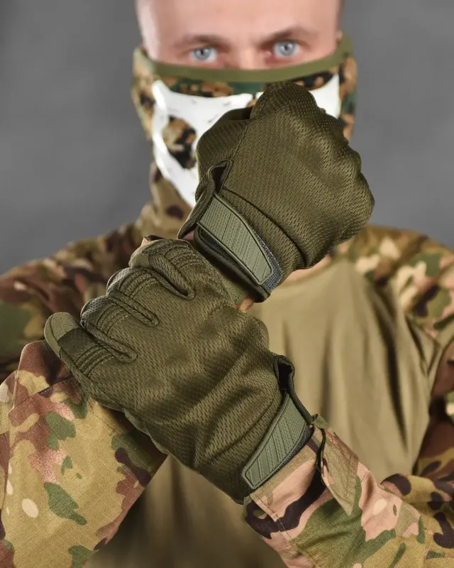 Военные перчатки тактические закрытые "Kalaud" (Олива)