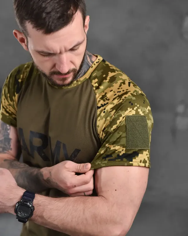 Тактическая футболка Army пиксельные рукава