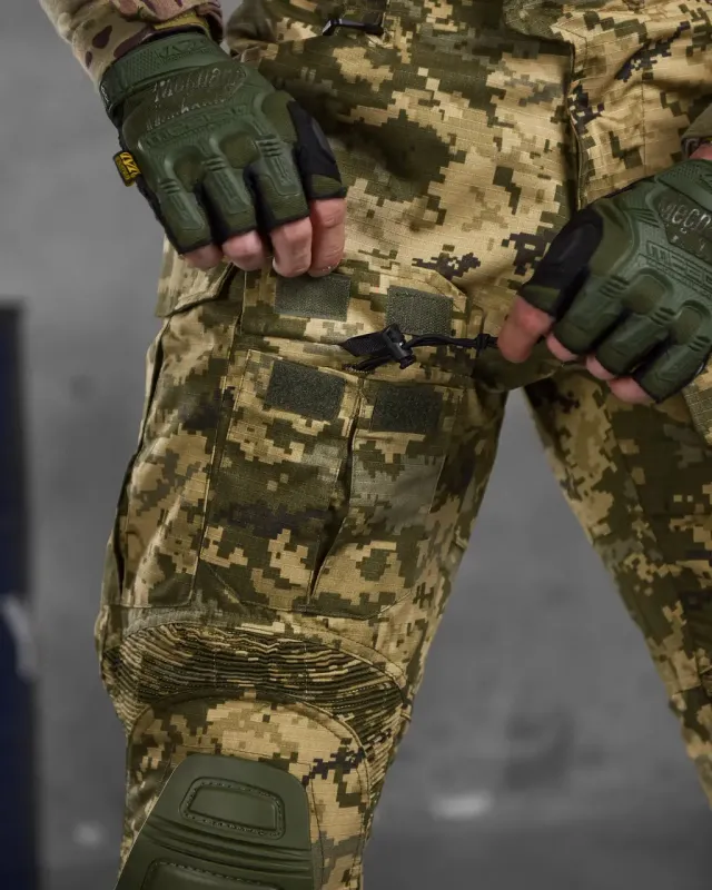 Военная амуниция штаны тактические пиксель с наколенниками G3