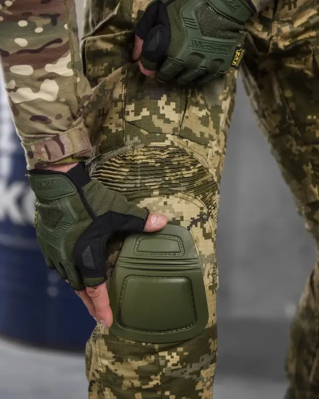 Военная амуниция штаны тактические пиксель с наколенниками G3