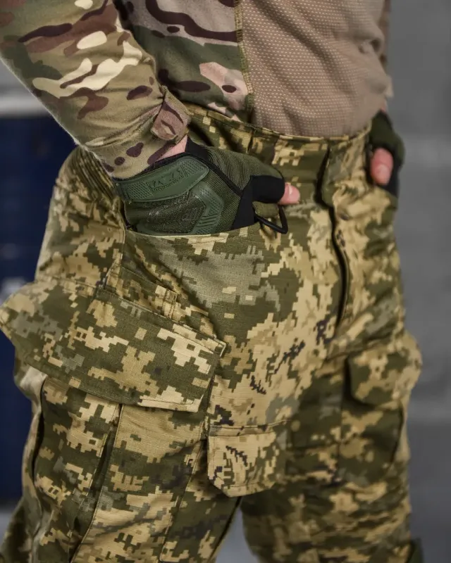 Военная амуниция штаны тактические пиксель с наколенниками G3