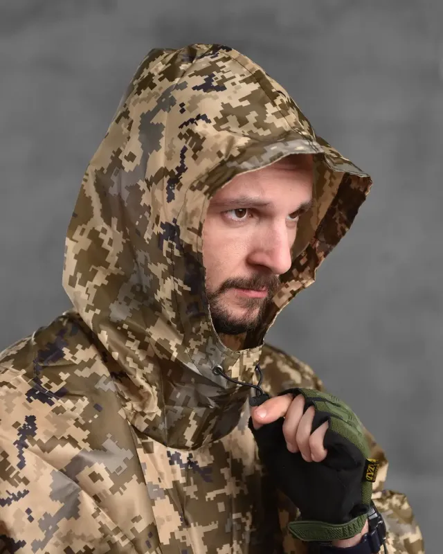 Военный плащ пончо пиксель
