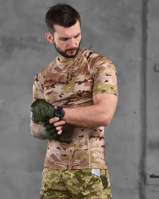 Военная футболка потоотводящая компрессионная мультикам