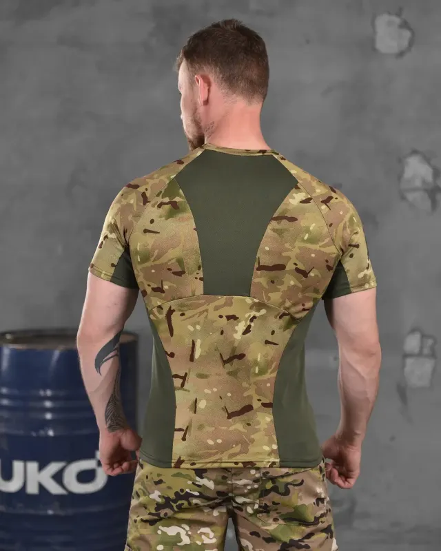 Армейская футболка Muscolini мультикам вставки олива