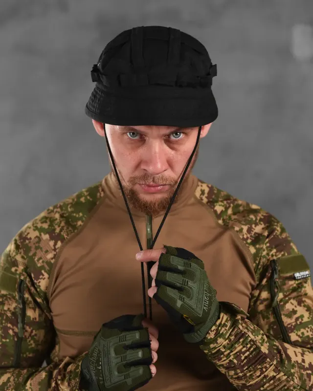 Панама тактическая чёрная 7.62