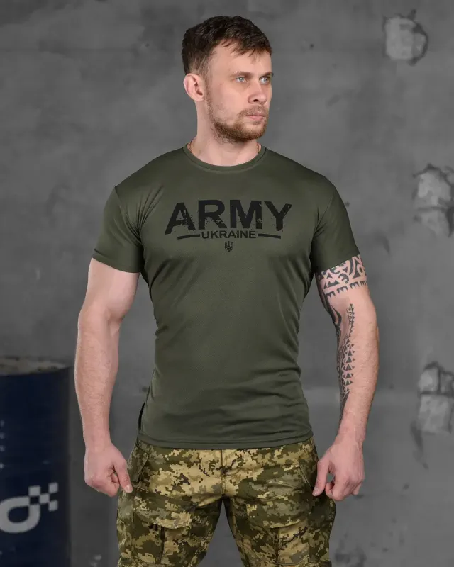 Тактическая потоотводящая футболка Bayraktar Army oliva ВТ6832