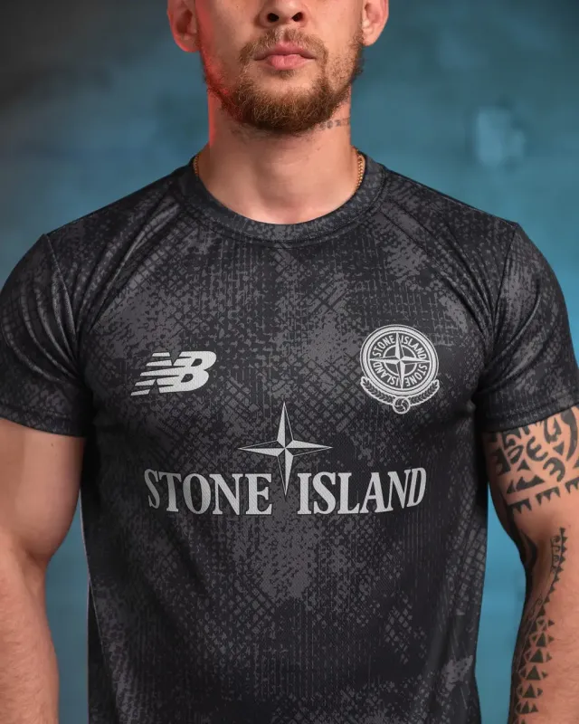 Летний комплект Stone Island x New Balance black ВТ1165 (KO 1 - 00)