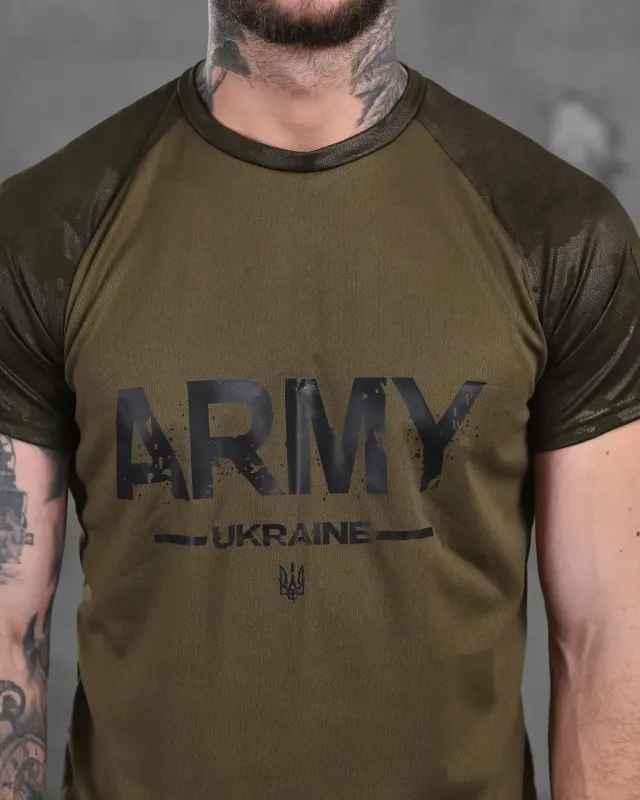 Тактическая футболка потоотводящая Army темный мультикам ВТ1018