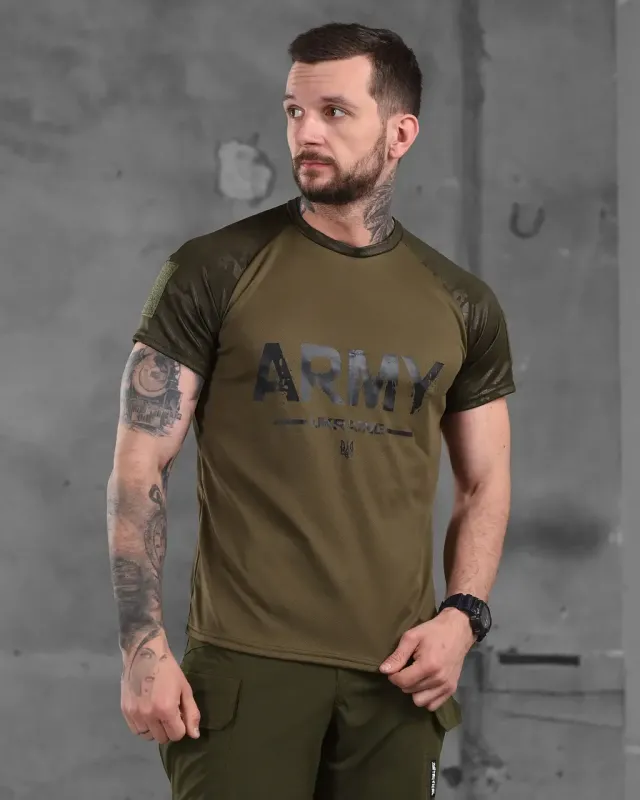 Тактическая футболка потоотводящая Army темный мультикам ВТ1018
