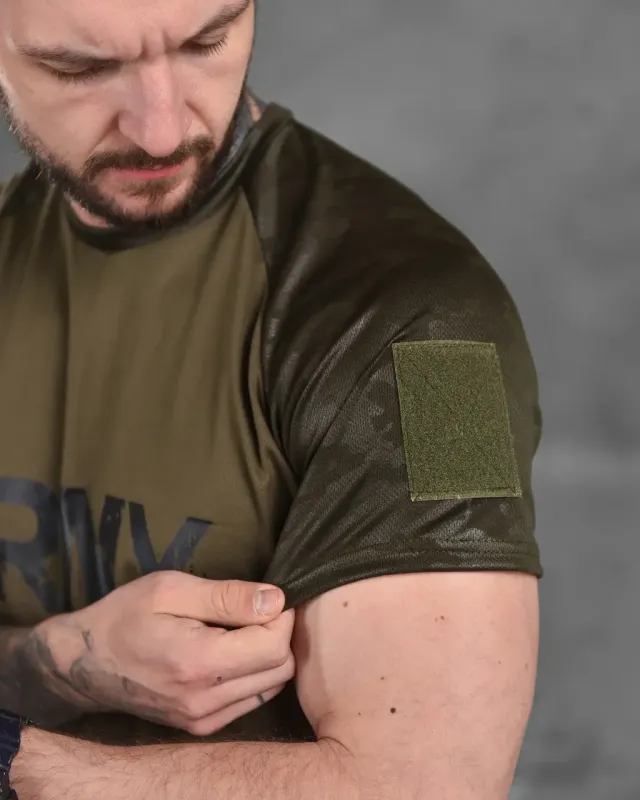 Тактическая футболка потоотводящая Army темный мультикам ВТ1018