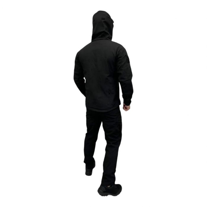 Тактический костюм Eagle Soft Shell, черный, на флисе (2361631956)