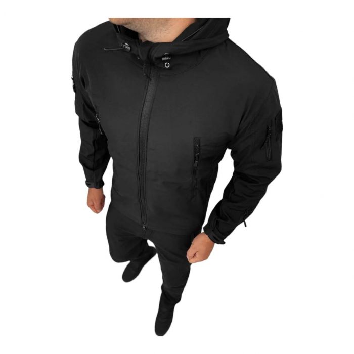 Тактический костюм Eagle Soft Shell, черный, на флисе (2361631956)